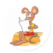 Cute Mouse Reading stickers