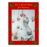 Cute mouse snow scene versed mum christmas card