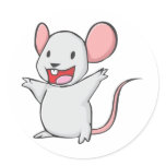 Cute Mouse Round Sticker