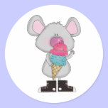 cute mouse with ice cream cone stickers