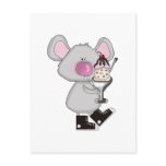 cute mouse with ice cream sundae post cards