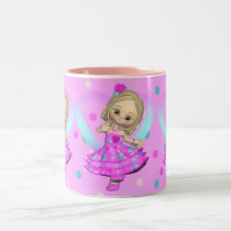cute mug with little girl in polka dot dress mugs
