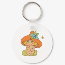 cute mushroom gnome elf keychains