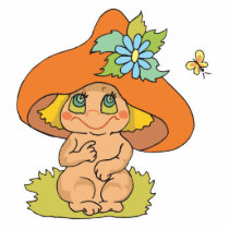 cute mushroom gnome elf photo sculptures