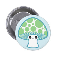 Cute Mushroom Pinback Buttons