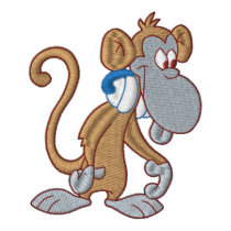 Cute Music Monkey embroidered shirts by silly_strings Cute Music Monkey embroidered shirts