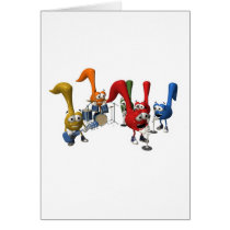 cute music notes band cards