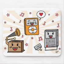 Cute Music Players - Mouse Pad mousepads by andymcnally Cute Music Players - Mouse Pad mousepads