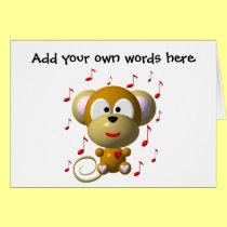 Cute musical monkey cards