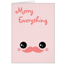 Cute Mustache Holiday Greeting Card