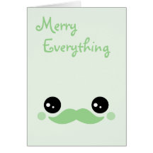 Cute Mustache Holiday Greeting Card