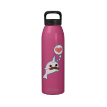 Cute Mustache Narwhal Reusable Water Bottle