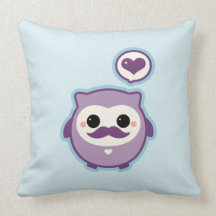 Cute Mustache Owl Pillows