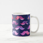 Cute Mustache Pattern with Watercolor Overlays Coffee Mugs