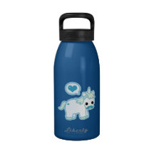 Cute Mustache Unicorn Reusable Water Bottle