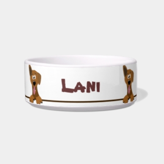 Cute Mutt Mixed Breed Dog Personalized Pet Bowl