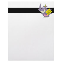 cute my birthday rhino party celebration cartoon letterhead design