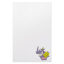 cute my birthday rhino party celebration cartoon stationery design