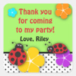 Cute 'N Colorful Ladybug Gift/Address Label Square Sticker