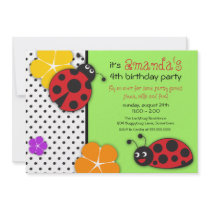 Cute 'N Colorful Ladybug Invitation