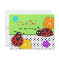 Cute 'N Colorful Ladybug Note Card Custom Invite