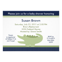 Cute Nantucket Alligator Baby Shower Invitation invitations