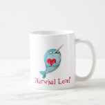 Cute Narwhal with Heart Mugs