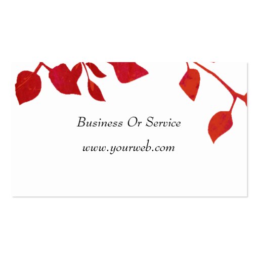 Cute Nature's Modern Red Floral Business Card (back side)
