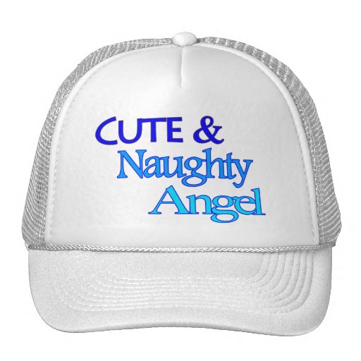 Cute Naughty Angel Fun Blue Design Trucker Hat Zazzle 