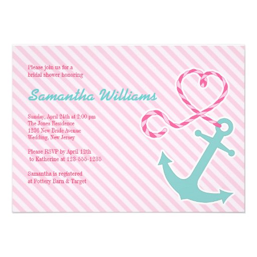 Cute Nautical Bridal Shower Invitations