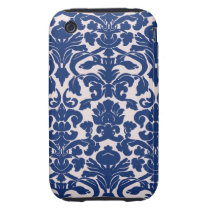 Cute Navy Blue Damask Pattern casemate cases