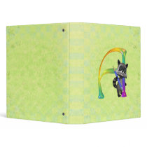 Cute Nerd Raccoon Monogram A 3 Ring Binders