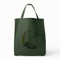 Cute Nerd Raccoon Monogram C Bag