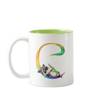 Cute Nerd Raccoon Monogram C Coffee Mug