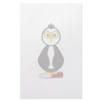 Cute Nerdy Bookworm Penguin Stationery Design