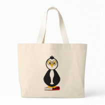 Cute Nerdy Penguin Bookworm bags