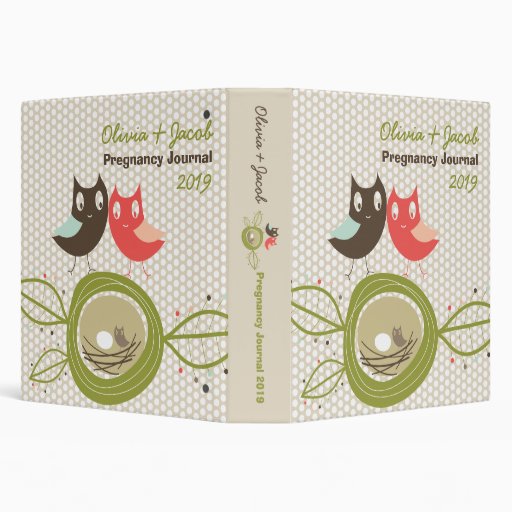 Cute Nesting Owl Family Pregnancy Baby Shower 3 Ring Binder