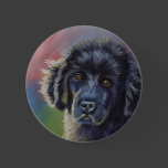 Cute Newfoundland Puppy Dog Art - Pin