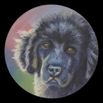 Cute Newfoundland Puppy Dog Art - stickers