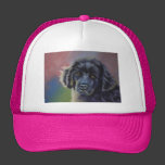 Cute Newfoundland Puppy Dog Art - Trucker Hats