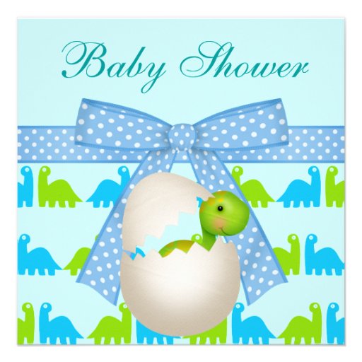 Cute Newly Hatched Baby Dinosaur Baby Shower Invite (front side)