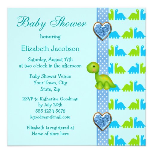 Cute Newly Hatched Baby Dinosaur Baby Shower Invite