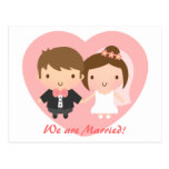 Cute Newlyweds Wedding Couple Post Cards