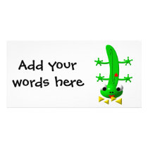 Cute newt nibbling nachos personalized photo card