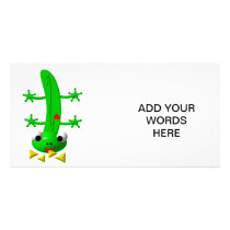 Cute newt nibbling nachos personalized photo card