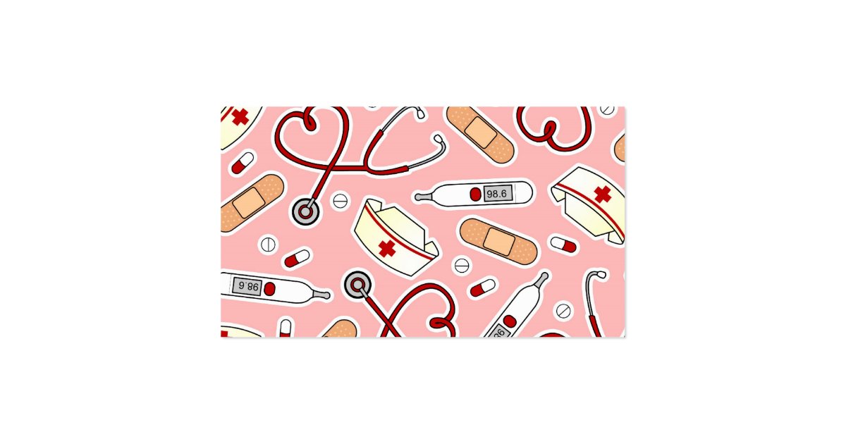 Cute Nurse or Caregiver Pink Business Card | Zazzle