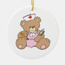Cute Nurse RN Bear Christmas Tree Ornaments