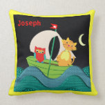 Cute Nursery Rhyme Picture Owl and the Pussy Cat Pillow