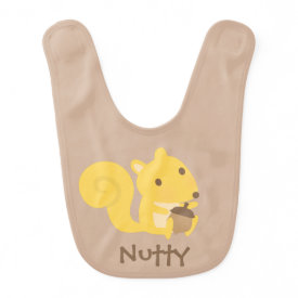 Cute Nutty Squirrel with Acorn Nut For Babies Baby Bib