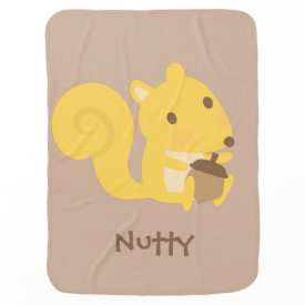 Cute Nutty Squirrel with Acorn Nut For Babies Baby Blanket